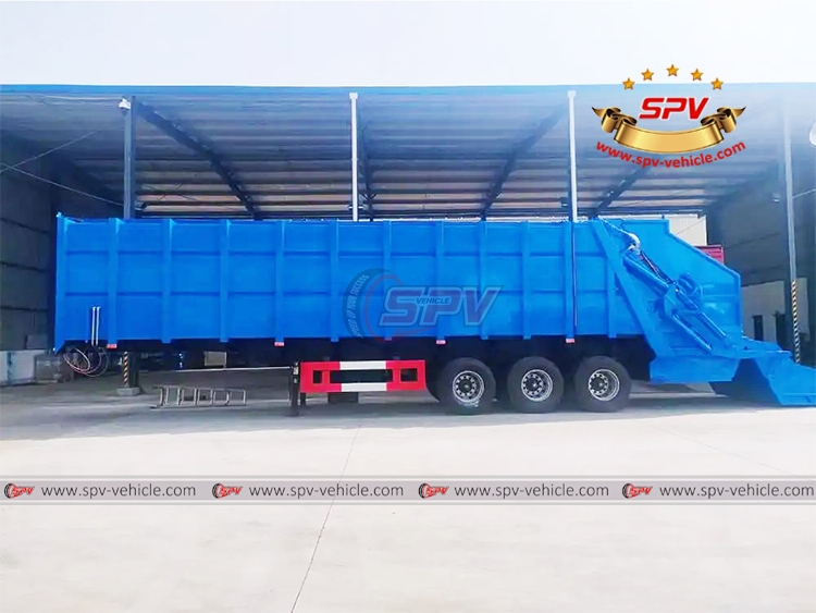 SPV-Vehicle - Biomass Transporting Trailer Truck - Left Side View